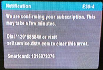 e30 4 subscription error